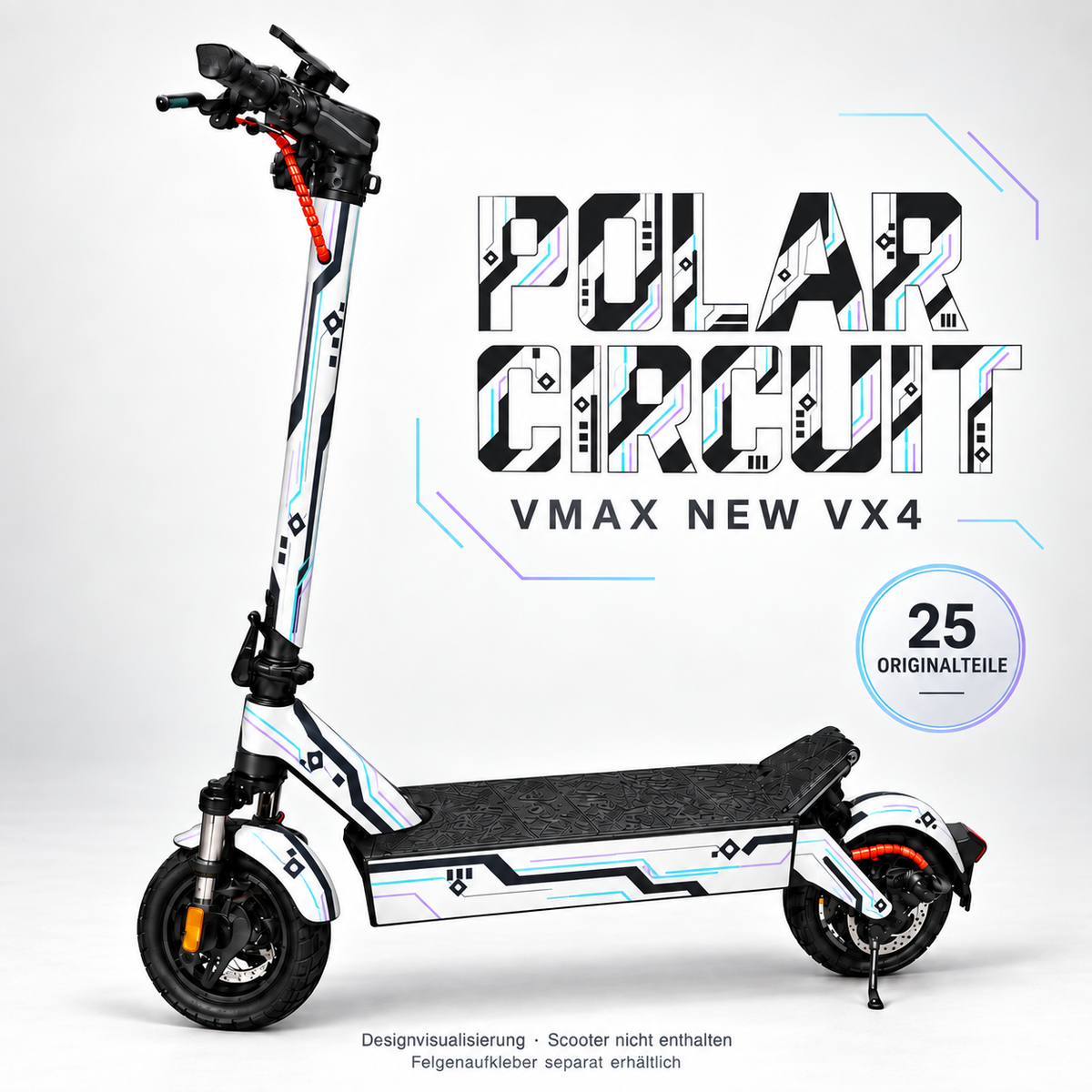 POLAR CIRCUIT Skin für VMAX NEW VX4. Felgenaufkleber separat erhältlich.