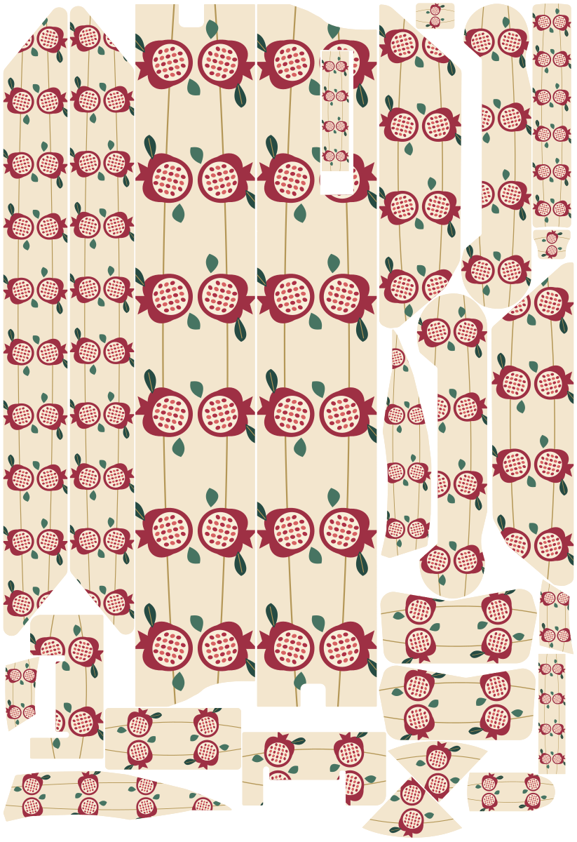 RUBY ORCHARD für VMAX NEW VX4: 25 Originalteile des Skin-Sets.