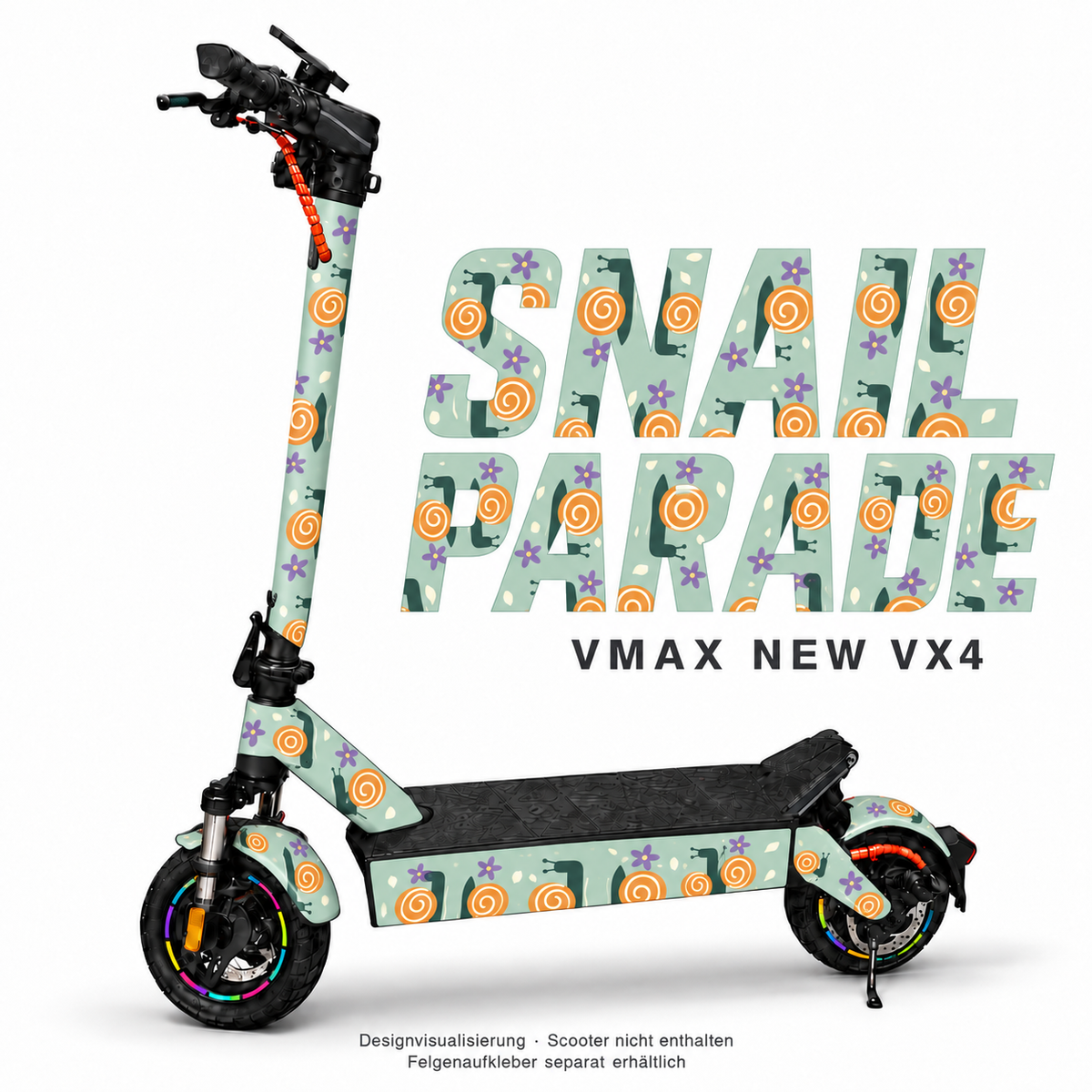 SNAIL PARADE Skin für VMAX NEW VX4. Felgenaufkleber separat erhältlich.