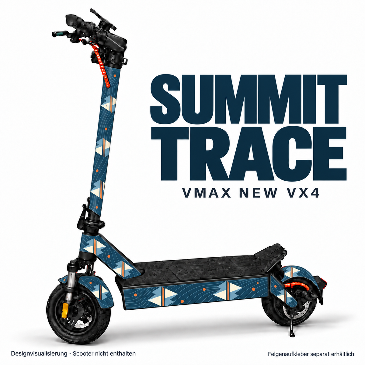 SUMMIT TRACE Skin für VMAX NEW VX4. Felgenaufkleber separat erhältlich.