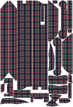TARTAN CLUB für VMAX NEW VX4: 25 Originalteile des Skin-Sets.