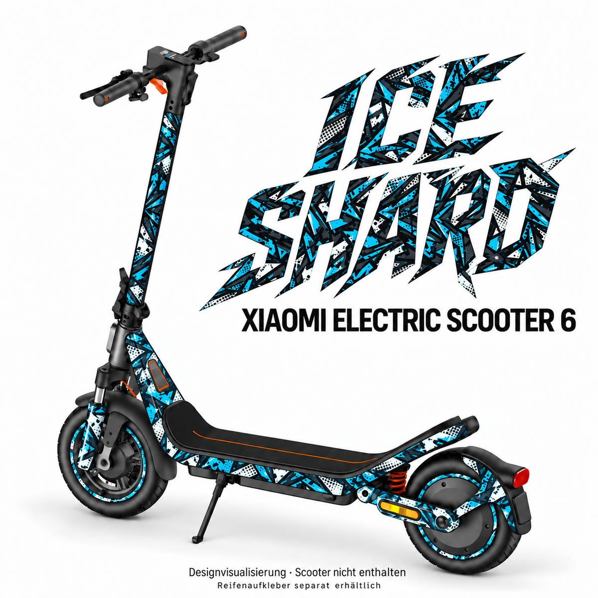 Xiaomi Electric Scooter 6 Skin ICE SHARD – Modellvorschau; Reifenaufkleber separat erhältlich