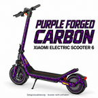 Xiaomi Electric Scooter 6 – Designbeispiel PURPLE FORGED CARBON. Reifenaufkleber separat erhältlich.