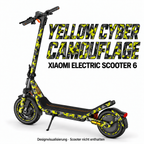 Xiaomi Electric Scooter 6 YELLOW CYBER CAMOUFLAGE. Reifenaufkleber separat erhältlich.