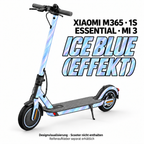 XIAOMI M365 / 1S / ESSENTIAL / MI 3 SKIN | ICE BLUE (EFFEKT) – Designvisualisierung; Scooter nicht enthalten. Reifenaufkleber separat erhältlich.