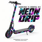 XIAOMI M365 / 1S / ESSENTIAL / MI 3 SKIN | NEON DRIP – Designvisualisierung; Scooter nicht enthalten. Reifenaufkleber separat erhältlich.