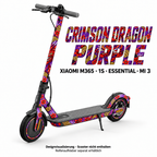 Xiaomi M365 / 1S / Essential / Mi 3 – CRIMSON DRAGON PURPLE. Designvisualisierung; Reifenaufkleber separat erhältlich.