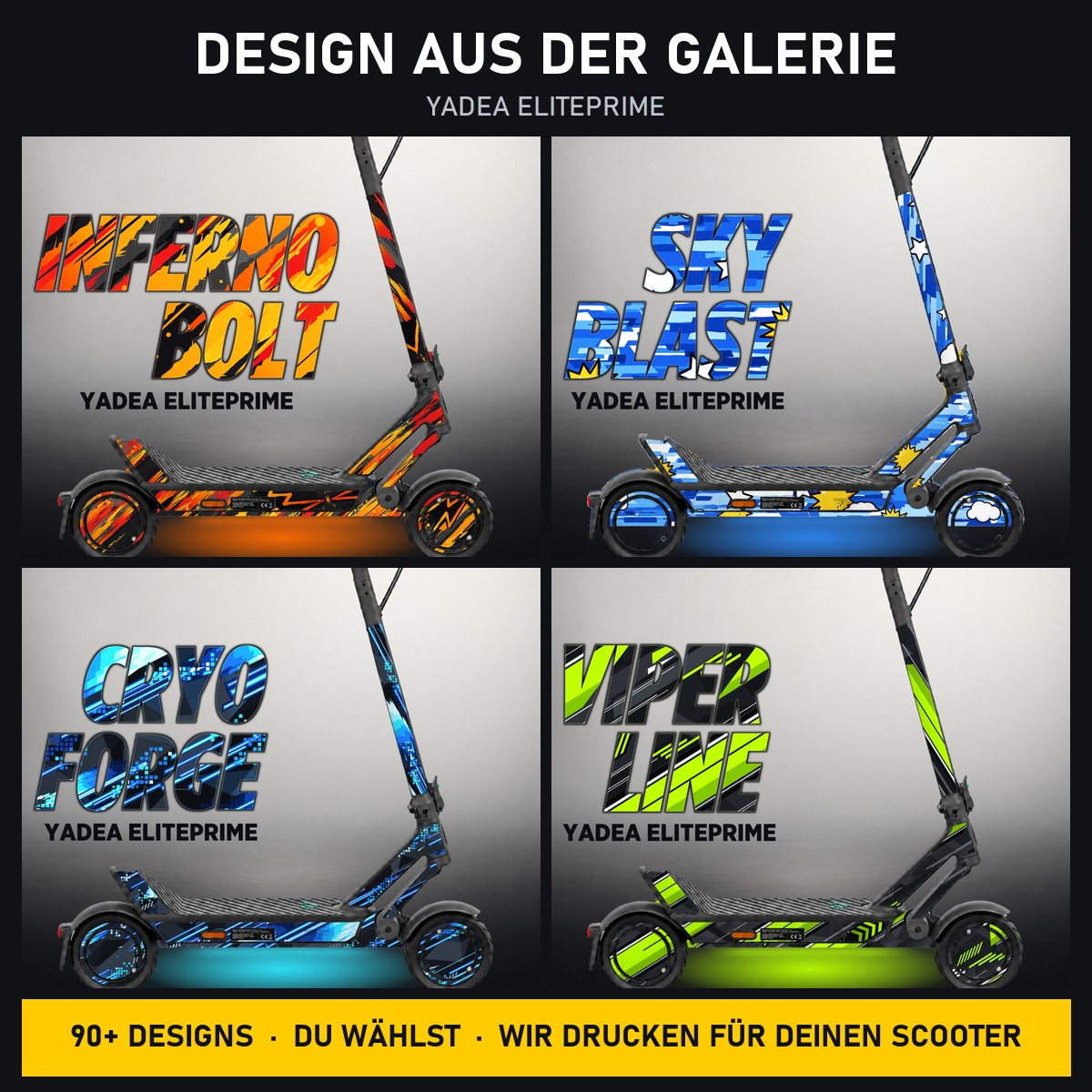 Yadea ElitePrime Skin – Design aus der Galerie, Beispiel-Designs