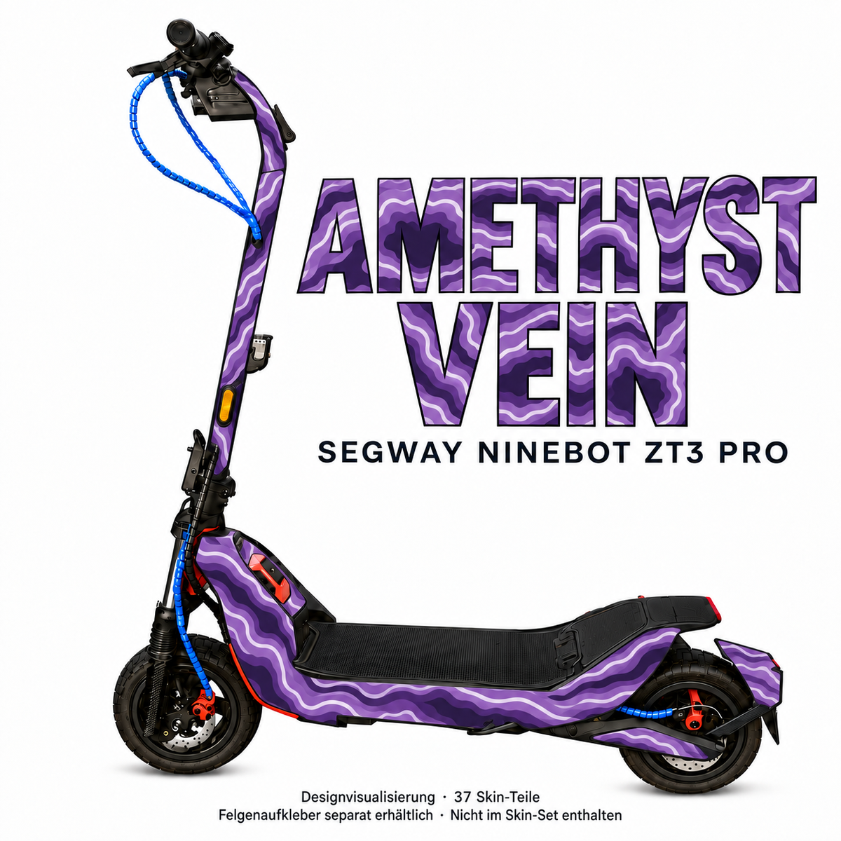 AMETHYST VEIN Skin für Segway Ninebot ZT3 Pro. Felgenaufkleber separat erhältlich.