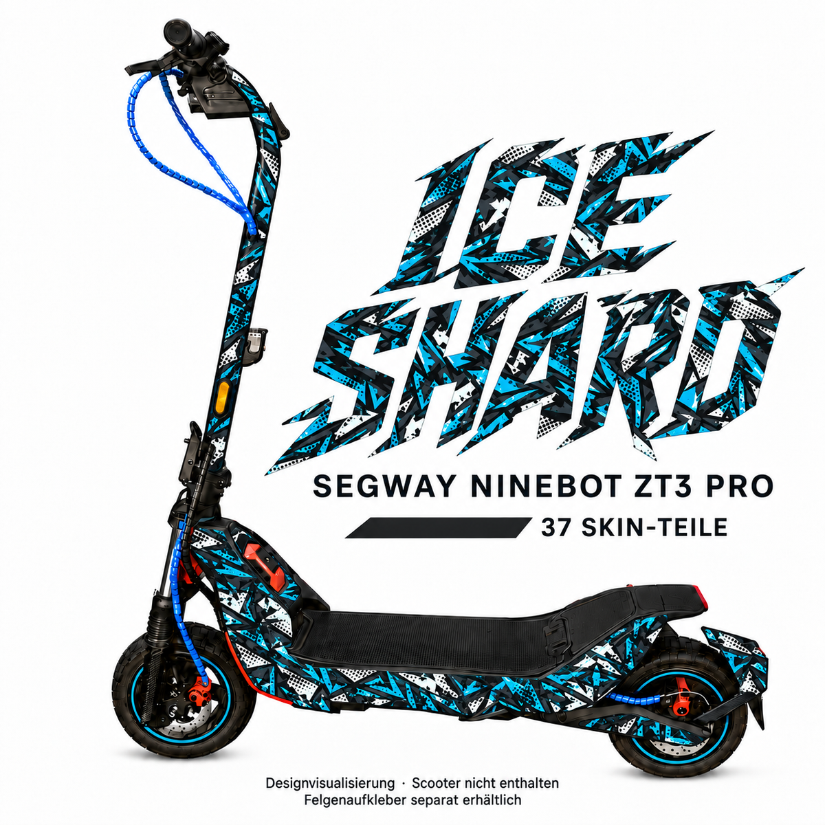 ICE SHARD Skin für Segway Ninebot ZT3 Pro. Felgenaufkleber separat erhältlich.