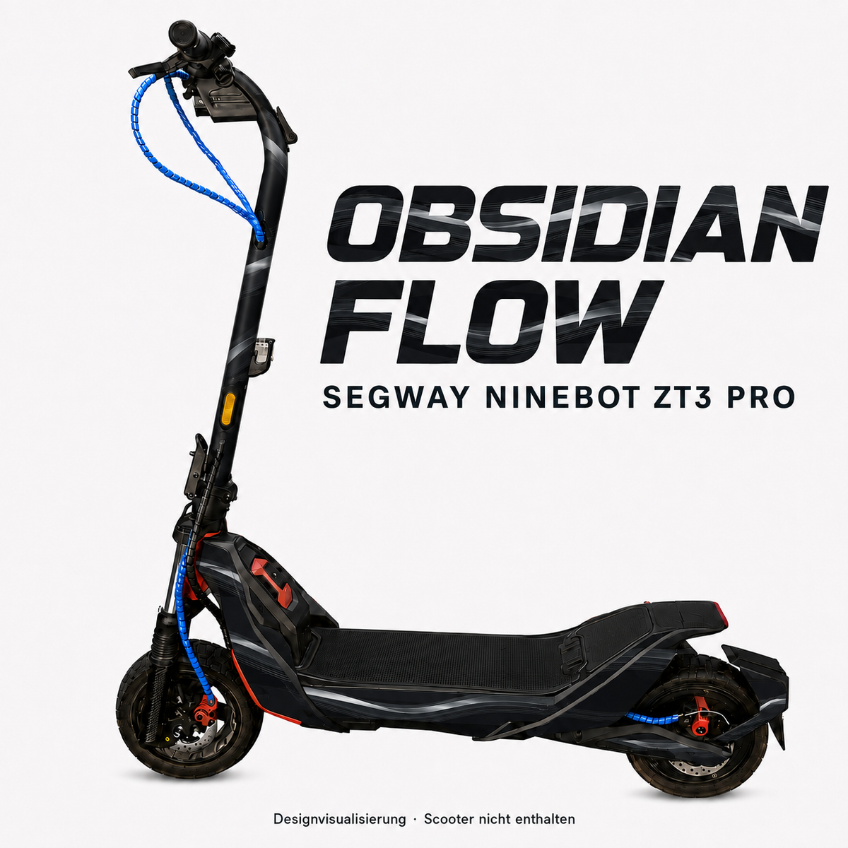 OBSIDIAN FLOW Skin für Segway Ninebot ZT3 Pro – digitale Designvisualisierung, Scooter nicht enthalten